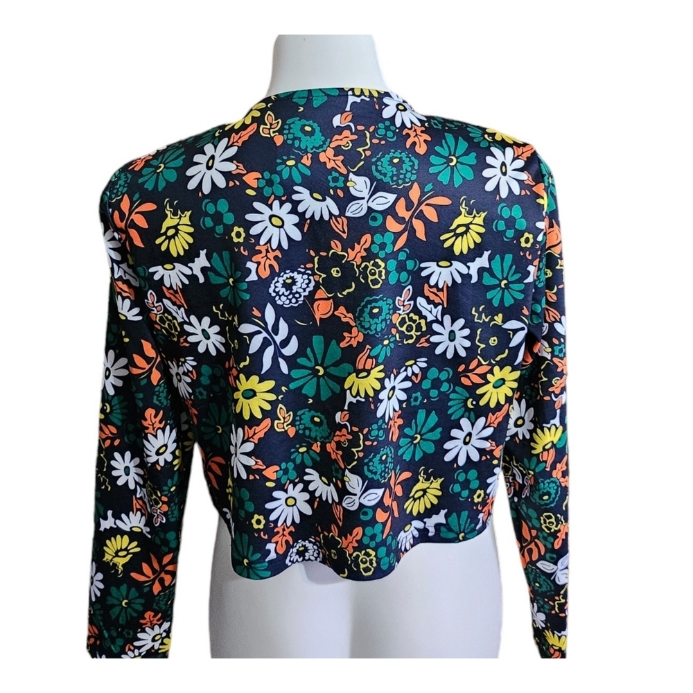 Emery Rose Floral Open jacket Navy Size L - Picture 5 of 10